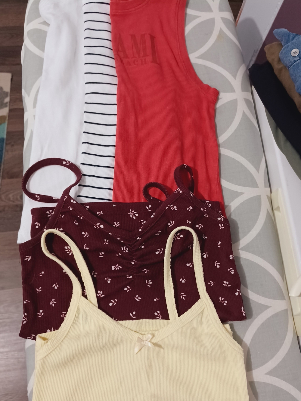 5 Mixed Women's Tank & Camisole Bundle - Red, Burgundy, Cream, White